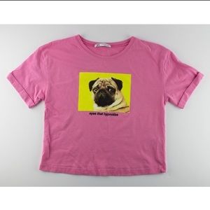 Zara pink crop top size small